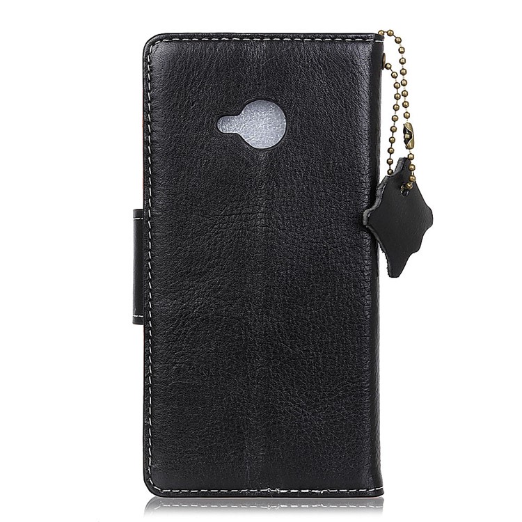 Crazy Horse Texture Imported Genuine Leather Wallet Stand Case for HTC U11 Life - Black-2