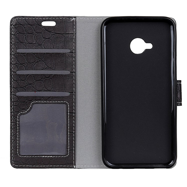 Crocodile Texture PU Leather Magnetic Stand Wallet Phone Case for HTC U11 Lite - Black-3