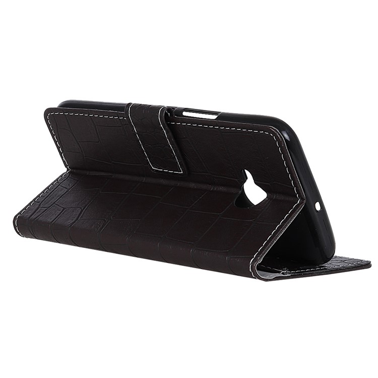 Crocodile Texture PU Leather Magnetic Stand Wallet Phone Case for HTC U11 Lite - Black-4