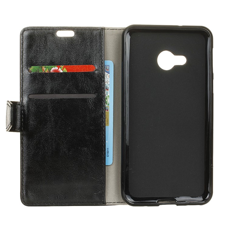 Crazy Horse Wallet Leather Stand Case for HTC U11 Life - Black-4
