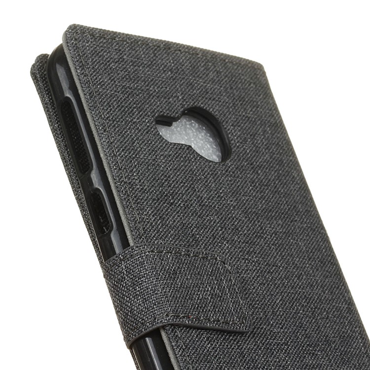 Linen Cloth Texture PU Leather Stand Wallet Case for HTC U11 Life - Black-3