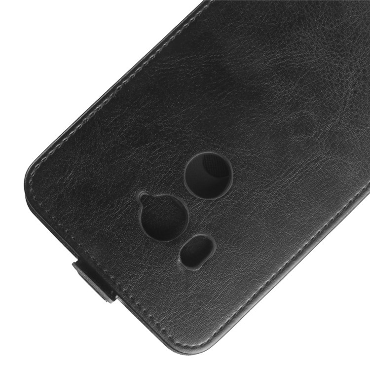Crazy Horse Vertical Flip Leather Phone Case with Card Slot for HTC U11+ - Black-2