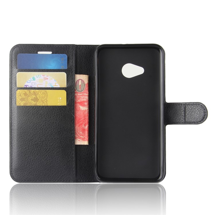 Litchi Skin Leather Wallet Case for HTC U11 Life - Black-3