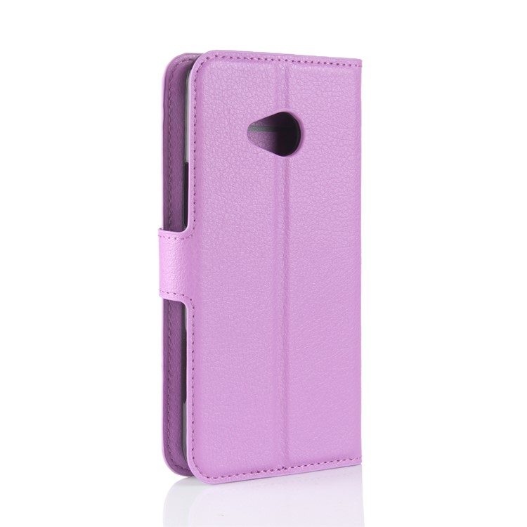 Litchi Skin Leather Wallet Mobile Phone Case for HTC U11 Life - Purple-6
