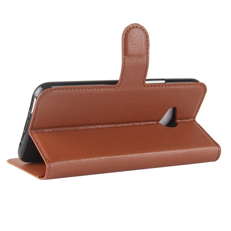 Litchi Skin Leather Wallet Mobile Phone Shell for HTC U11 Life - Brown-5