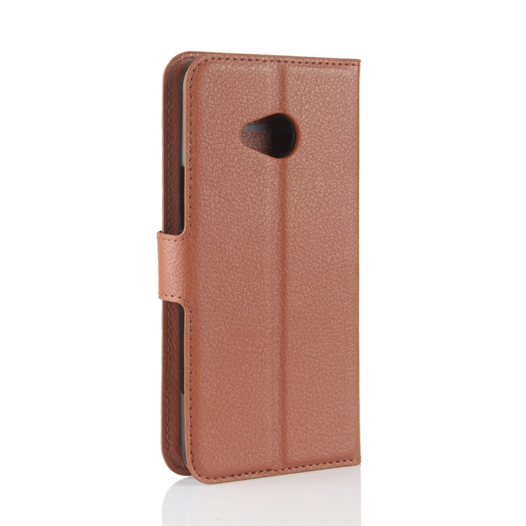 Litchi Skin Leather Wallet Mobile Phone Shell for HTC U11 Life - Brown-6