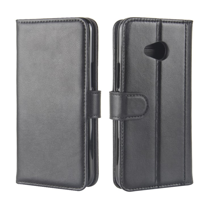 Genuine Split Leather Stand Wallet Case for HTC U11 Life - Black-8