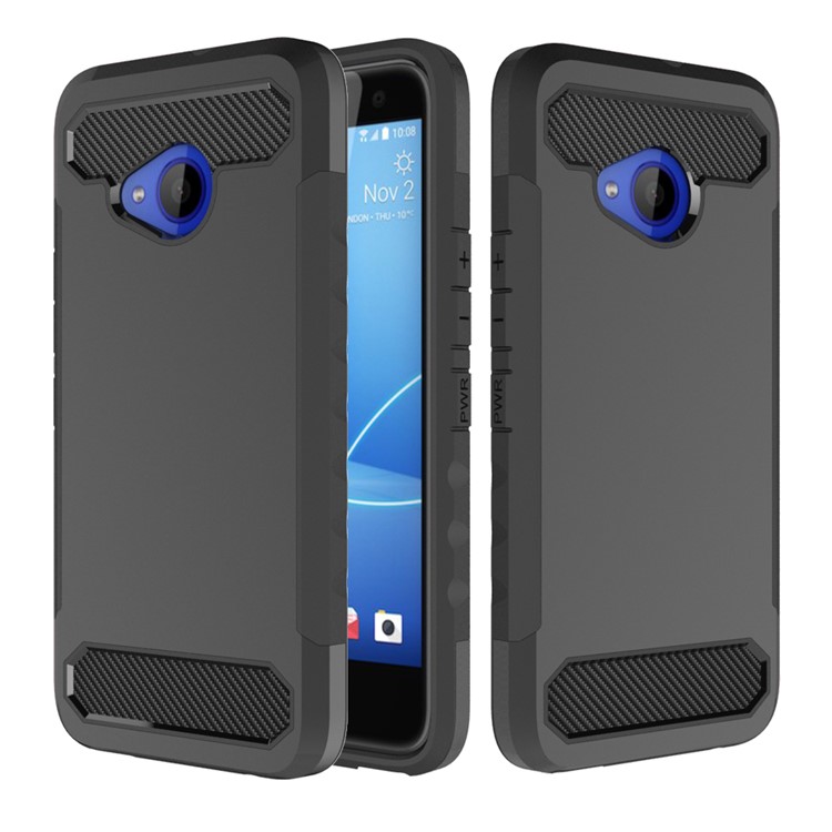 Carbon Fiber Texture PC + TPU Hybrid Back Case for HTC U11 Life - Black-1