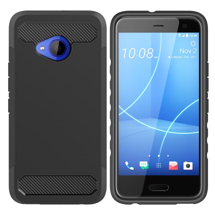Carbon Fiber Texture PC + TPU Hybrid Back Case for HTC U11 Life - Black-2
