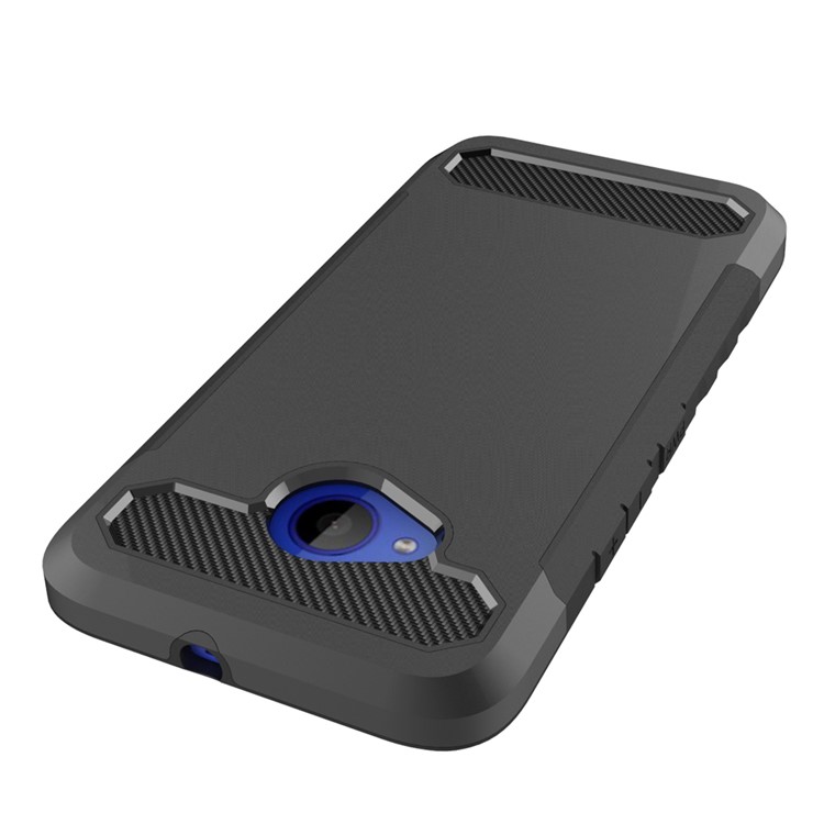 Carbon Fiber Texture PC + TPU Hybrid Back Case for HTC U11 Life - Black-5
