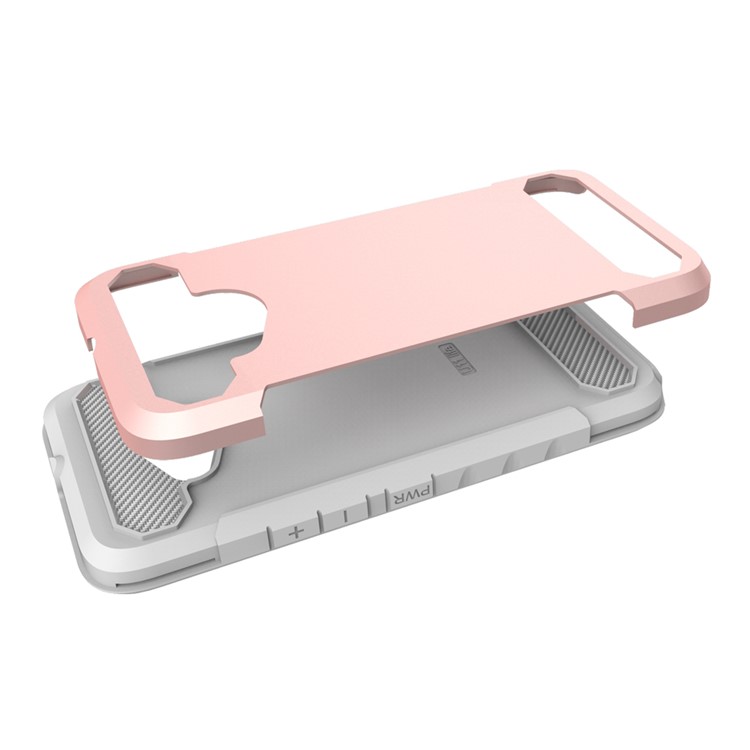 Carbon Fiber Texture PC + TPU Hybrid Protection Case for HTC U11 Life - Rose Gold-6