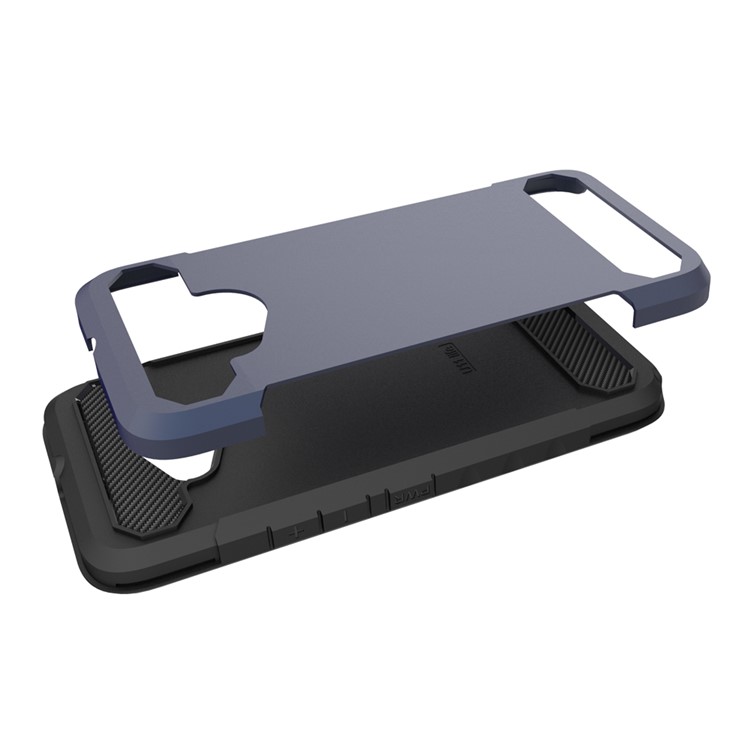 Carbon Fiber Texture PC + TPU Hybrid Cell Phone Case for HTC U11 Life - Dark Blue-6