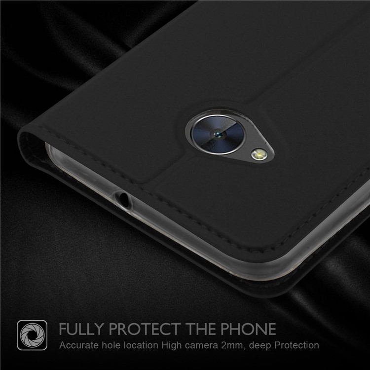 Magnetic Adsorption Card Holder Leather Stand Case for HTC U11 Life - Black-2