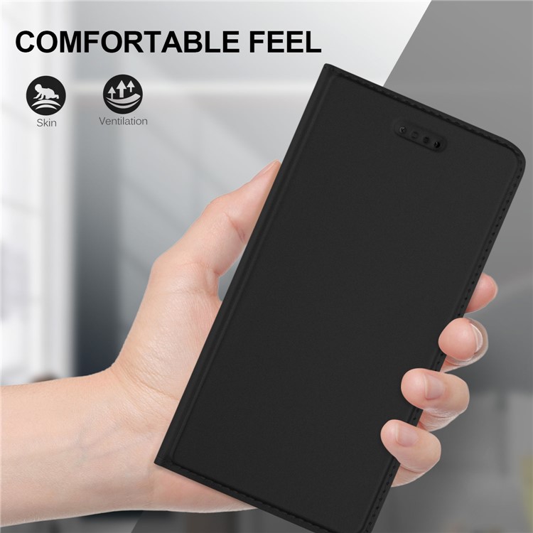 Magnetic Adsorption Card Holder Leather Stand Case for HTC U11 Life - Black-4