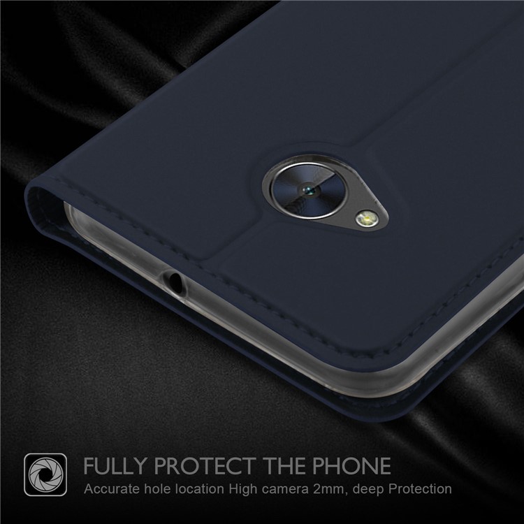 PU Leather Card Slot Stand Magnetic Adsorption Mobile Cover Shell for HTC U11 Life - Dark Blue-2