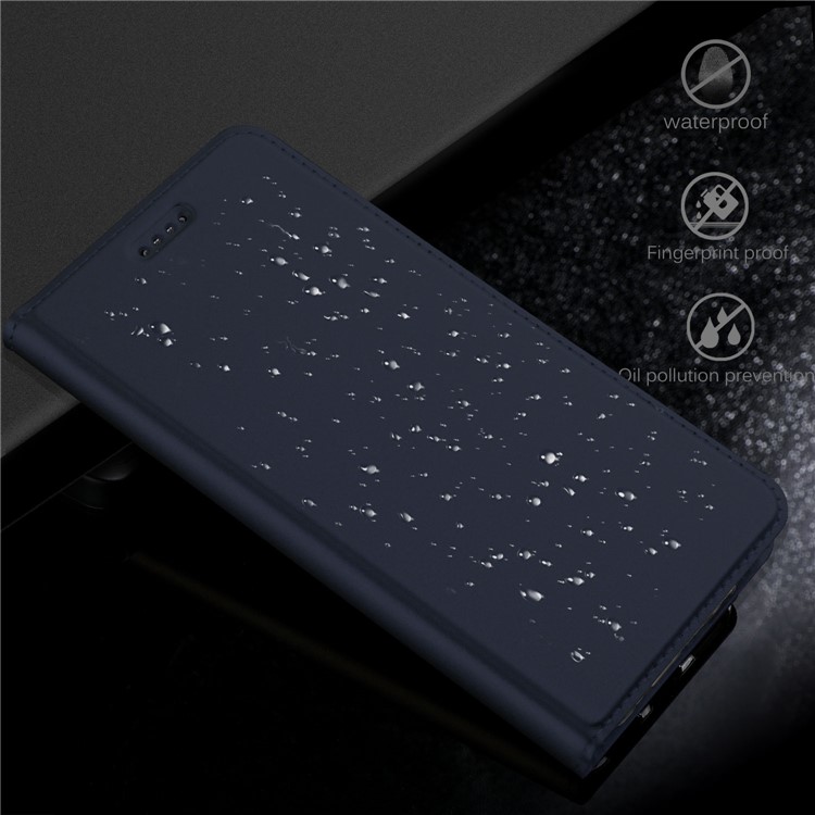 PU Leather Card Slot Stand Magnetic Adsorption Mobile Cover Shell for HTC U11 Life - Dark Blue-6