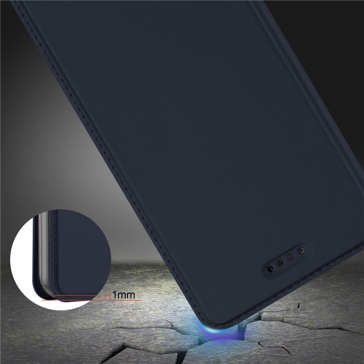 PU Leather Card Slot Stand Magnetic Adsorption Mobile Cover Shell for HTC U11 Life - Dark Blue-8