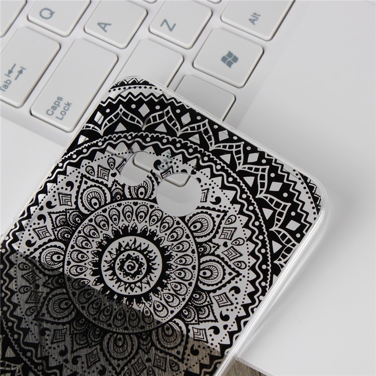 For HTC U11 Mandala Pattern PC Back + TPU Edge Hybrid Case - Black-4