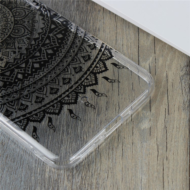 For HTC U11 Mandala Pattern PC Back + TPU Edge Hybrid Case - Black-6