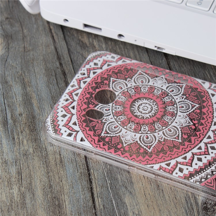 For HTC U11 Mandala Pattern PC Back + TPU Frame Combo Back Shell - Pink-5