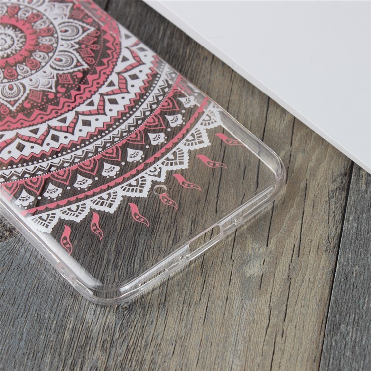 For HTC U11 Mandala Pattern PC Back + TPU Frame Combo Back Shell - Pink-6