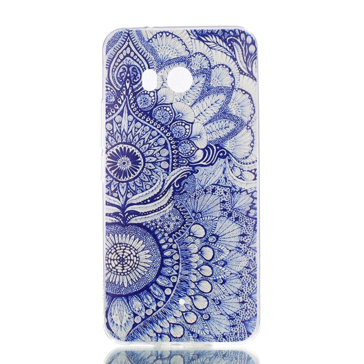 Pattern Printing TPU Case Cover Shell for HTC U11 - Flower Pattern-1
