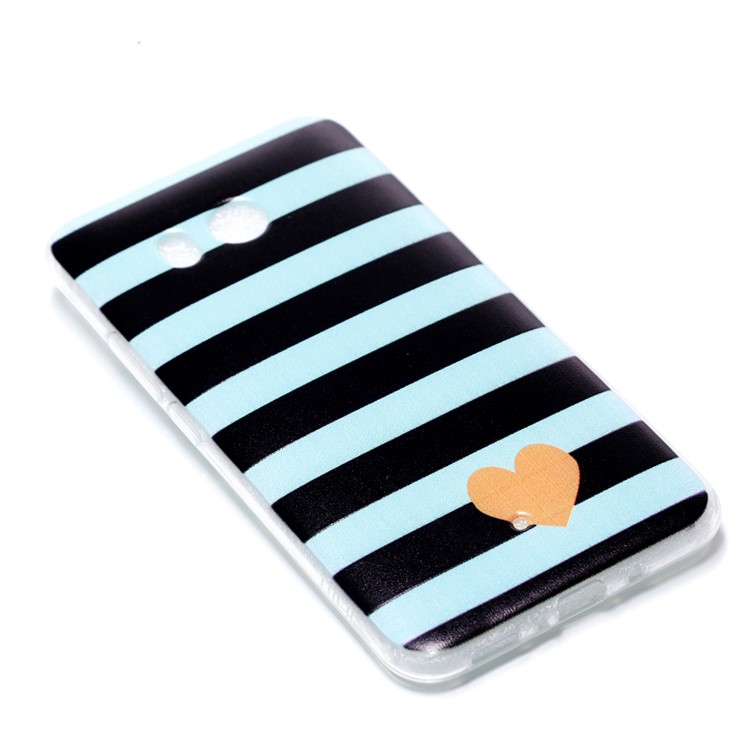Pattern Printing TPU Flexible Case for HTC U11 - Heart and Stripes-3