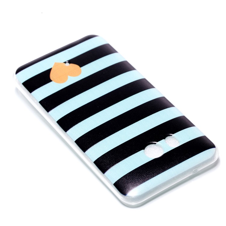 Pattern Printing TPU Flexible Case for HTC U11 - Heart and Stripes-4