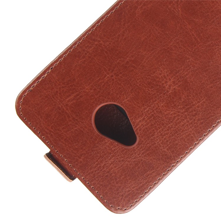 Crazy Horse Vertical Flip PU Leather Cell Phone Case for HTC U11 Life - Brown-2