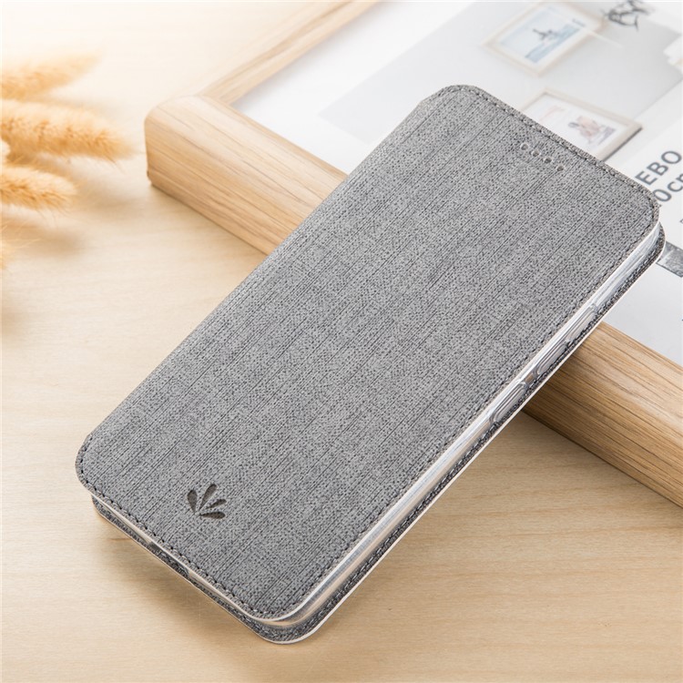 VILI DMX Cross Texture Card Holder Leather Stand Cover for HTC U11 Life - Grey-1