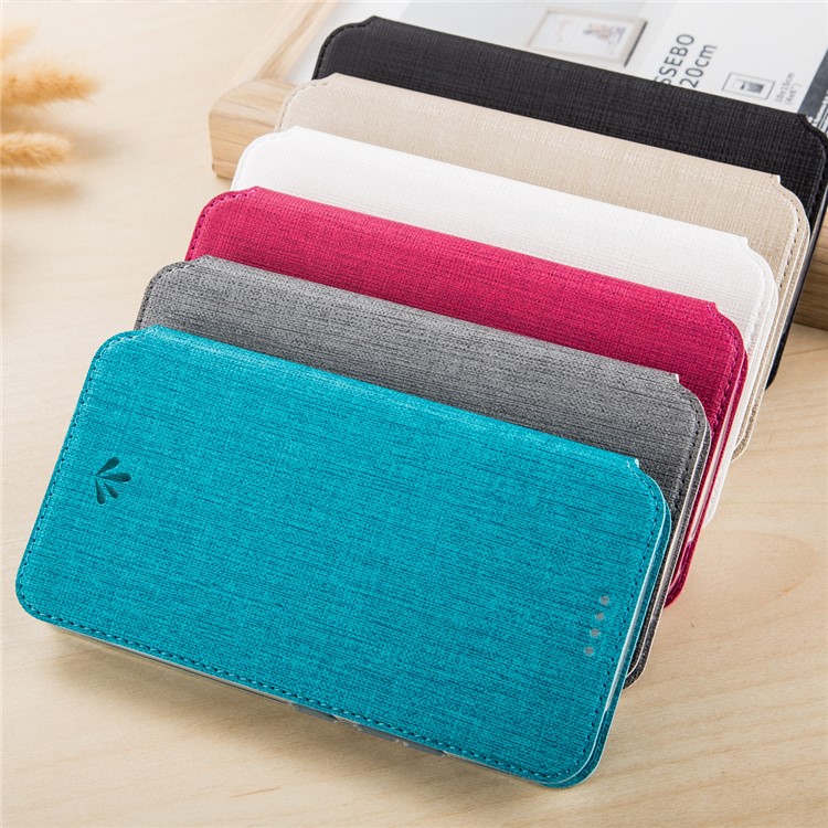 VILI DMX Cross Texture Card Holder Leather Stand Cover for HTC U11 Life - Grey-5