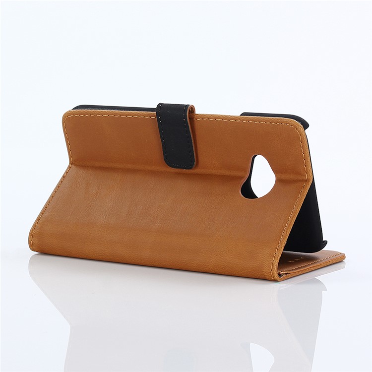 PU Leather Magnetic Wallet Stand Cover for HTC U11 Life Android One X2 - Brown-5