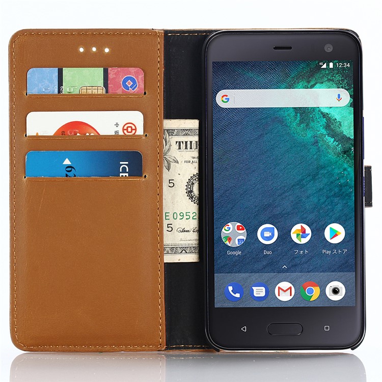 PU Leather Magnetic Wallet Stand Cover for HTC U11 Life Android One X2 - Brown-8