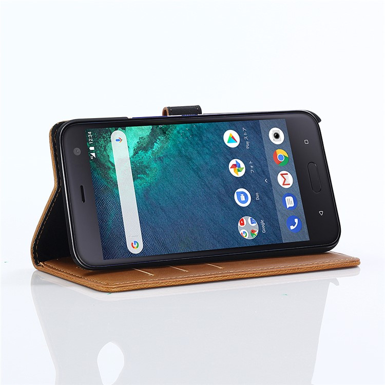 PU Leather Magnetic Wallet Stand Cover for HTC U11 Life Android One X2 - Brown-9