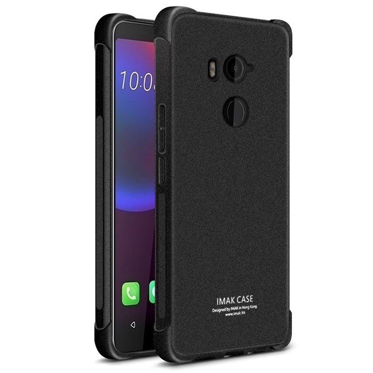 IMAK Silky Anti-drop TPU Soft Back Case + Screen Protector Film for HTC U11 Eyes - Matte Black-1