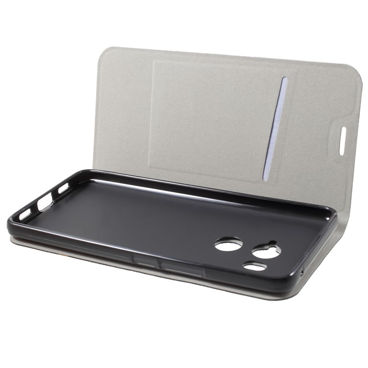Cross Texture Card Holder Leather Phone Shell for HTC U11 Eyes (Built-in Steel Sheet) - Black-5
