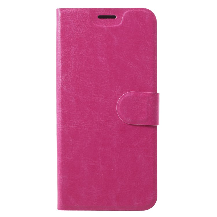 Crazy Horse Texture Card Holder PU Leather Stand Case for HTC U11 Eyes (Built-in Steel Sheet) - Rose-3