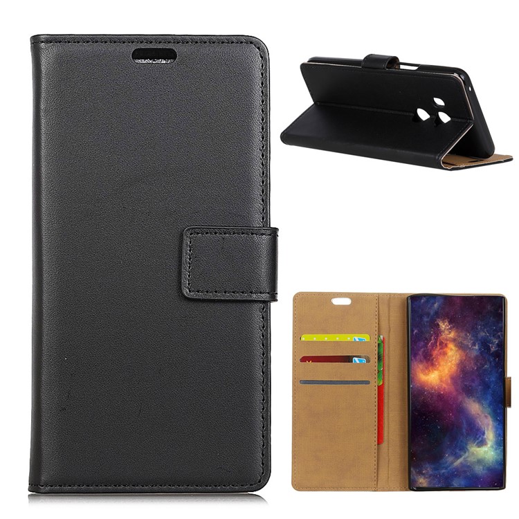 For HTC U11 Eyes PU Leather Wallet Flip Stand Phone Case - Black-1