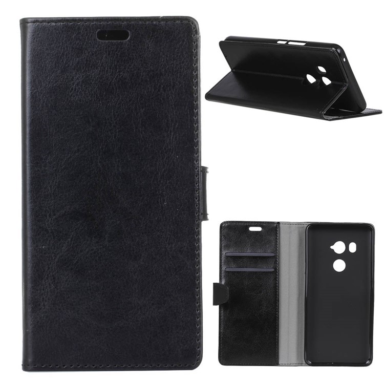 Crazy Horse Texture Wallet Stand Leather Case for HTC U11 Eyes - Black-1