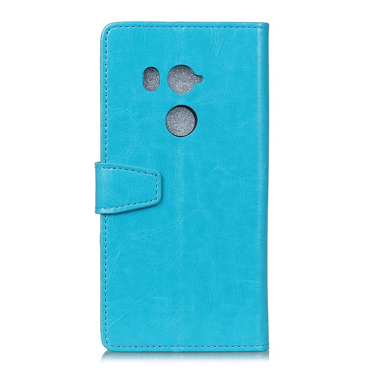 Crazy Horse Texture PU Leather Wallet Stand Phone Cover for HTC U11 Eyes - Blue-2