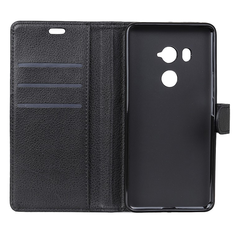 Litchi Skin PU Leather Wallet Stand Phone Shell for HTC U11 Eyes - Black-4