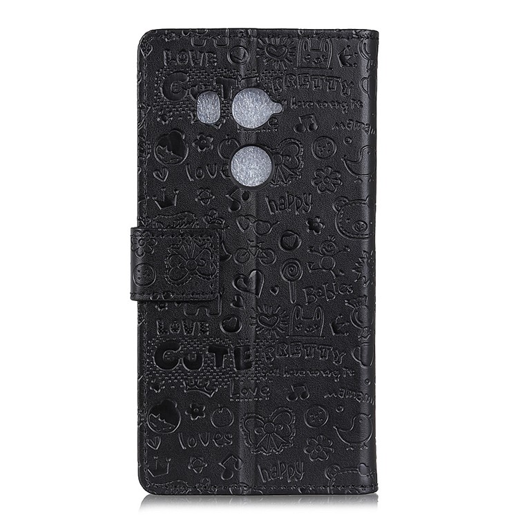 Cartoon Graffiti Leather Wallet Case for HTC U11 Eyes - Black-2