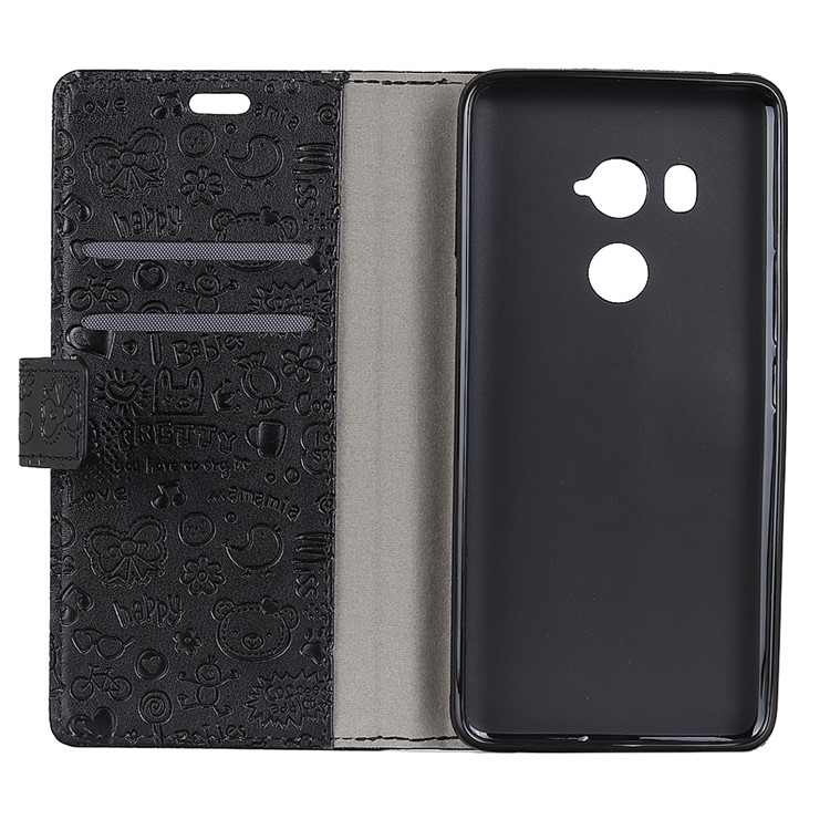 Cartoon Graffiti Leather Wallet Case for HTC U11 Eyes - Black-3