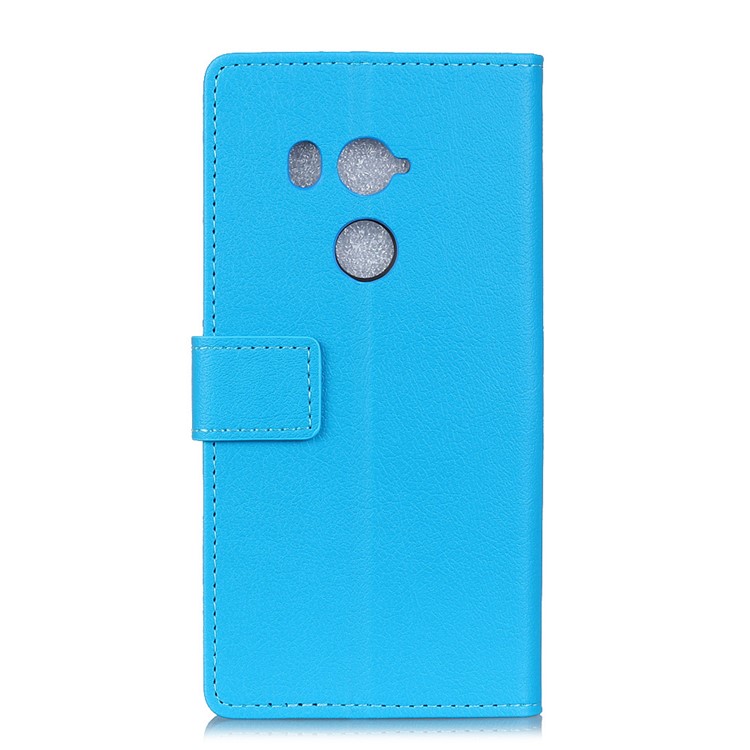 Leather Stand Cover with Card Slots for HTC U11 Eyes - Blue-2