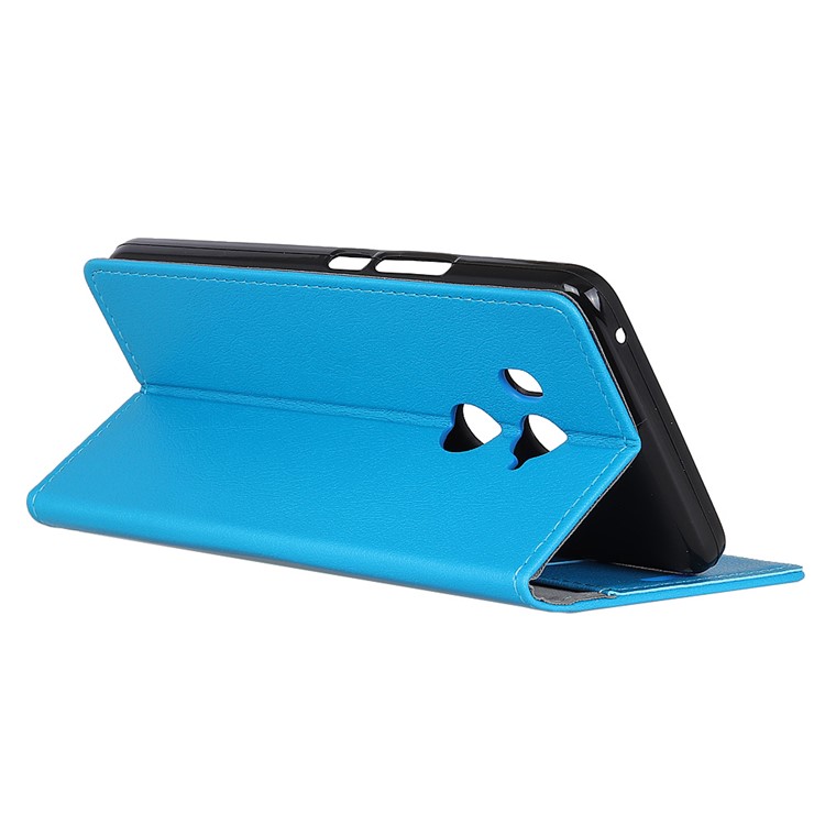 Leather Stand Cover with Card Slots for HTC U11 Eyes - Blue-4