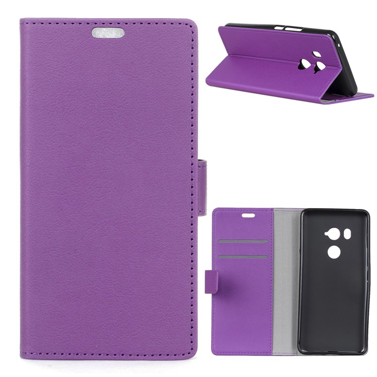 Wallet Leather Protection Case for HTC U11 Eyes - Purple-1