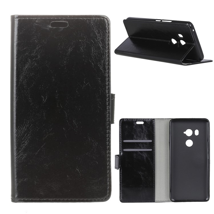Crazy Horse Wallet Leather Stand Case for HTC U11 Eyes - Black-1