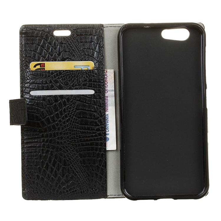 Crocodile Texture Wallet Stand Leather Case for HTC Desire 12 - Black-3