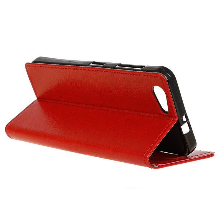 Crazy Horse Texture Leather Wallet Stand Flip Casing for HTC Desire 12 - Red-4