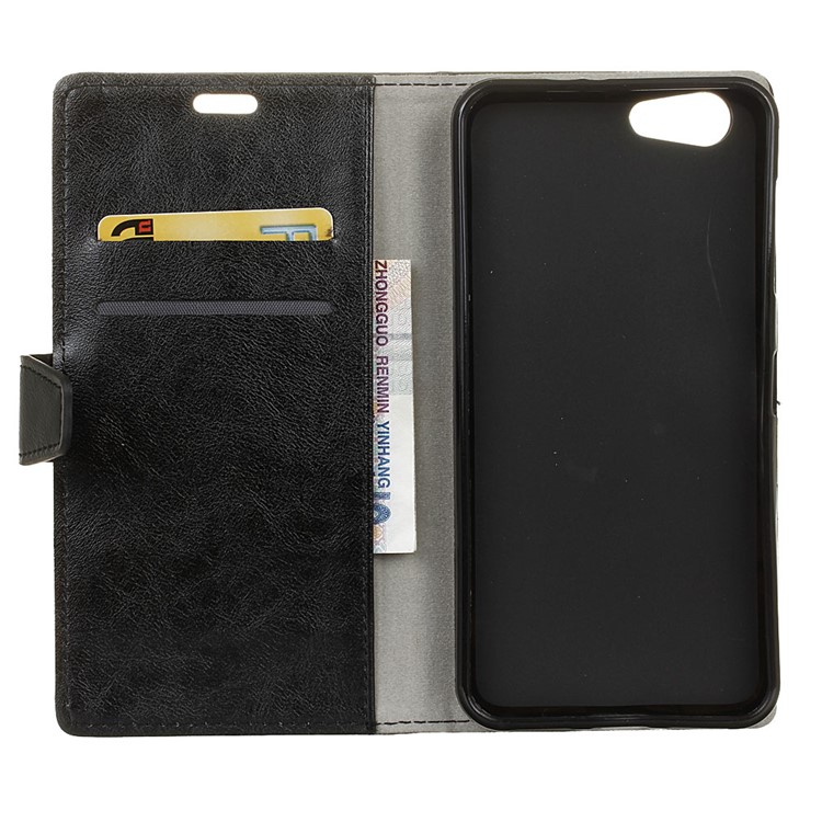 Crazy Horse Wallet Leather Stand Case for HTC Desire 12 - Black-3